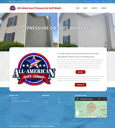 All-American Pressure Wash website screenshot