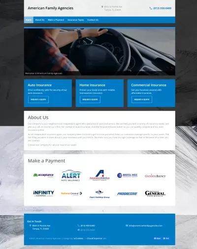 https://americanfamilyagencies.com screenshot