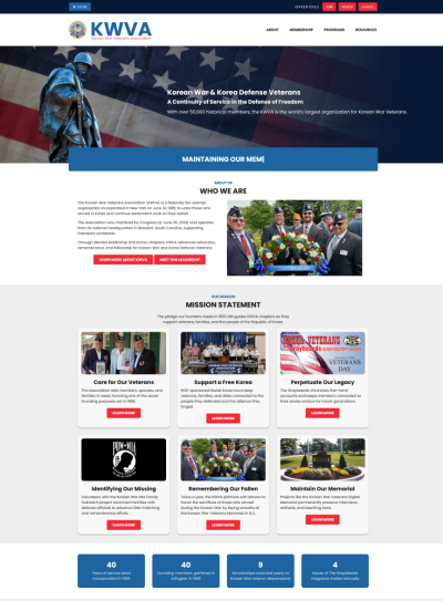 Korean War Veterans Association website screenshot