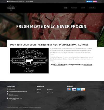 The Butcher Shop Charleston website screenshot