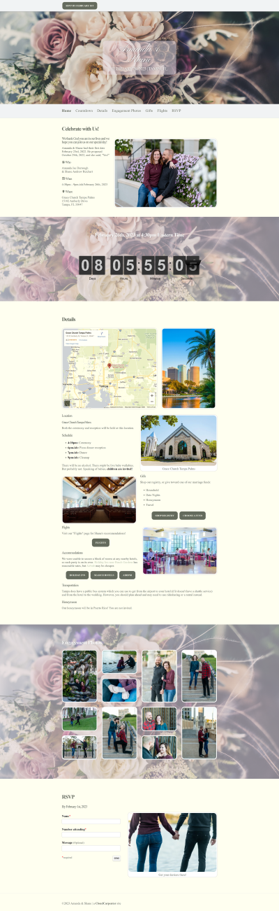 Reichart Wedding website screenshot